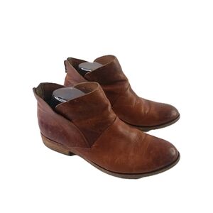 Kork Ease Ryder Rum Brown Distressed Leather Ankle Boots Womens 9m